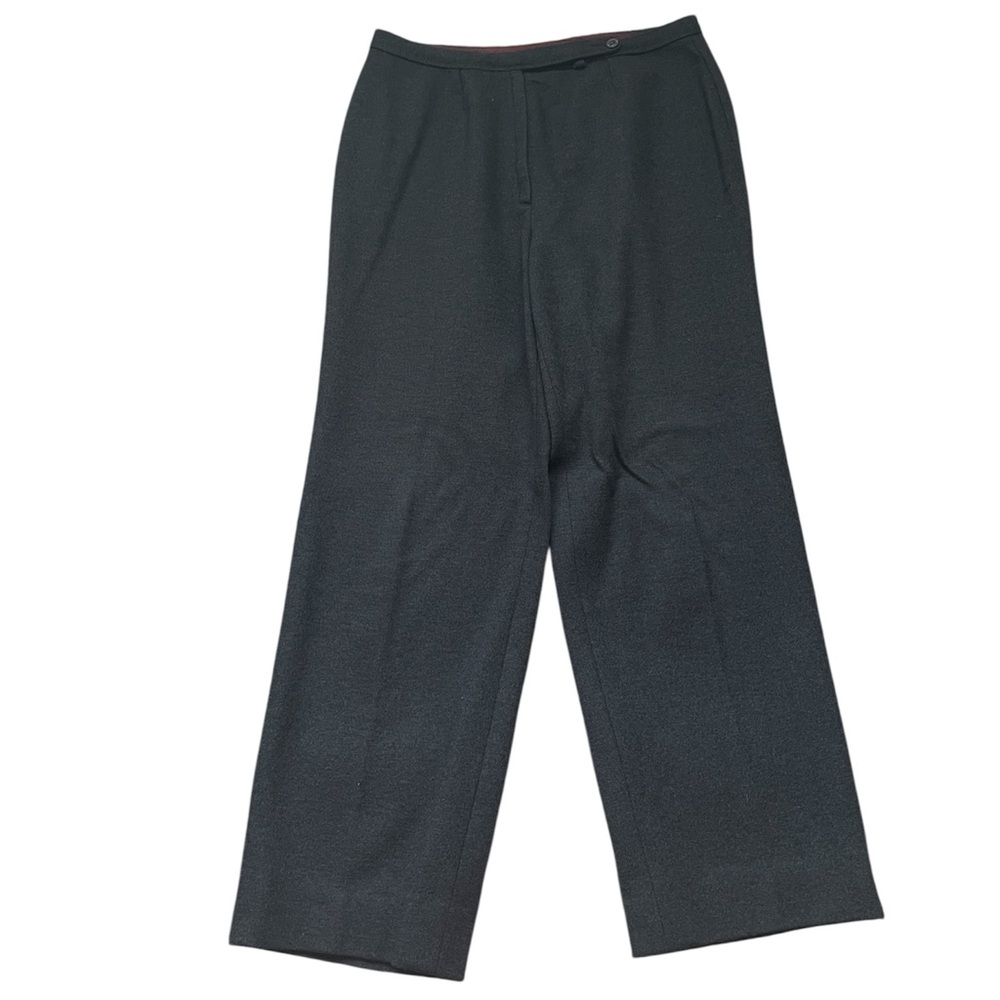 Vintage Aries Paris Wool Charcoal Grey Wide Straight Cropped Dress Pants